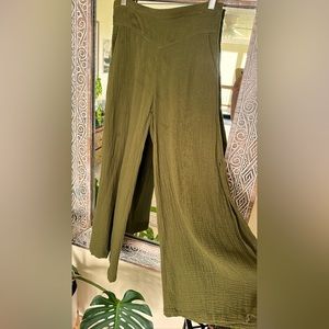 Ava Sky cotton wide leg pant